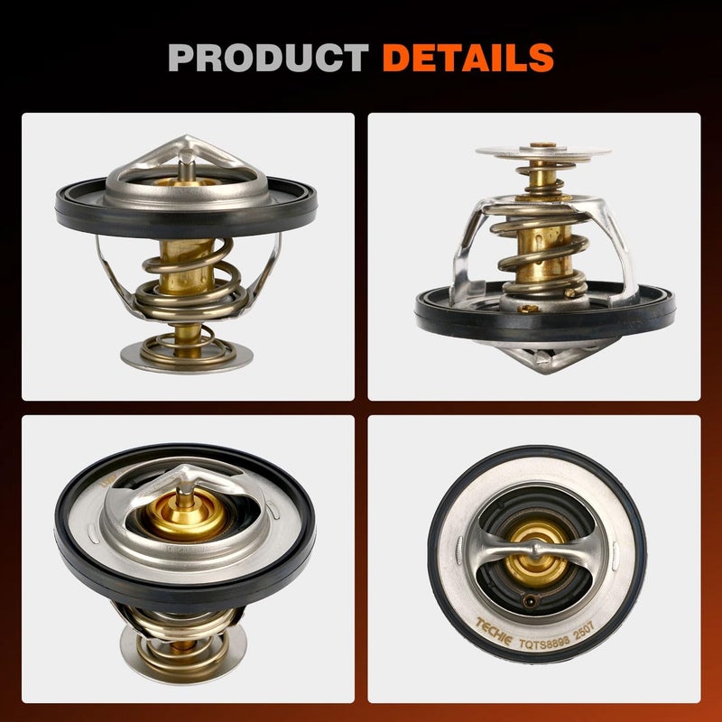 Techie Engine Thermostat 52028898AE Compatible with 2003-2018 Ram 1500 2500 3500,Dodge Challenger Charger Durango Magnum 5.7L 6.1L 6.2L 6.4L Jeep Commander Grand Cherokee 5.7L 6.1L 6.4L - Image 2